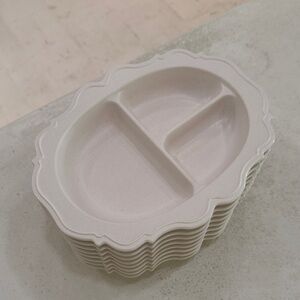 Classic Cream Divided Dinner Plates